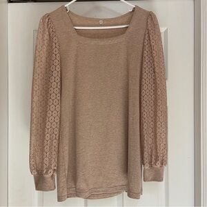 Jescakoo Women’s Dressy Casual Tan Top, small